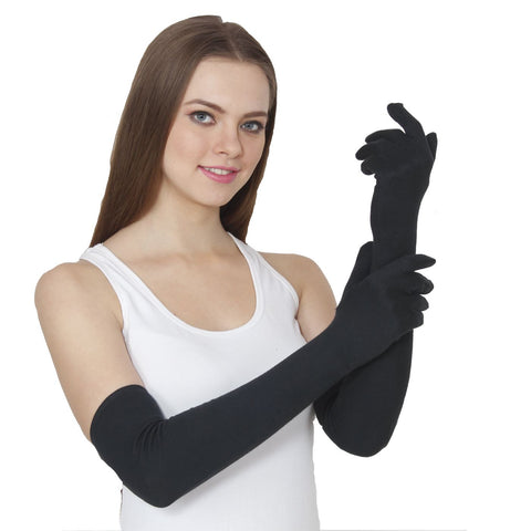 TeeMoods Womens Full Hand Black Gloves