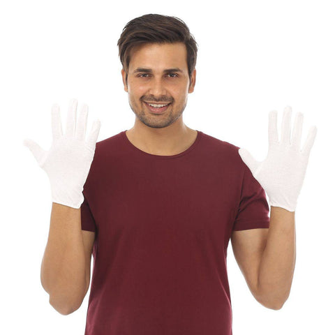 TeeMoods Protective White Cotton Gloves for Men