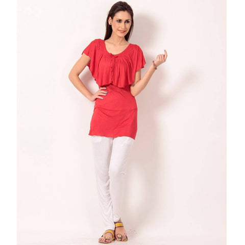 TeeMoods Sleeveless Solid Red Top