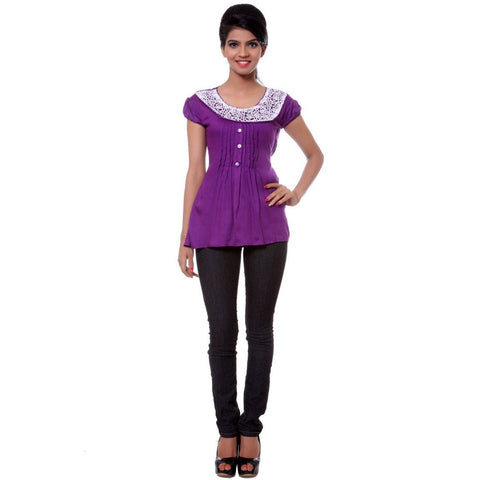 TeeMoods Womens Cotton Violet Tunic
