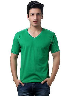 TeeMoods Green V Neck Mens T-shirt