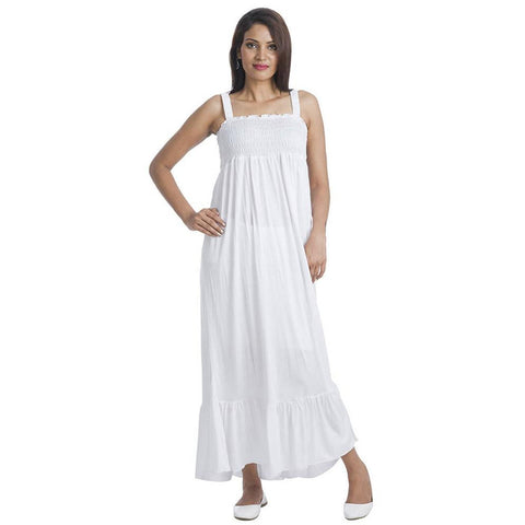 Teemoods White Long Dress