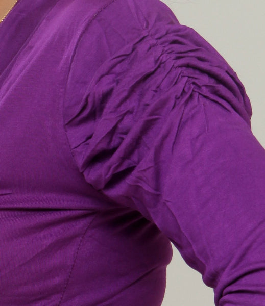 TeeMoods Stylish Purple Short Shrug-Sleeves