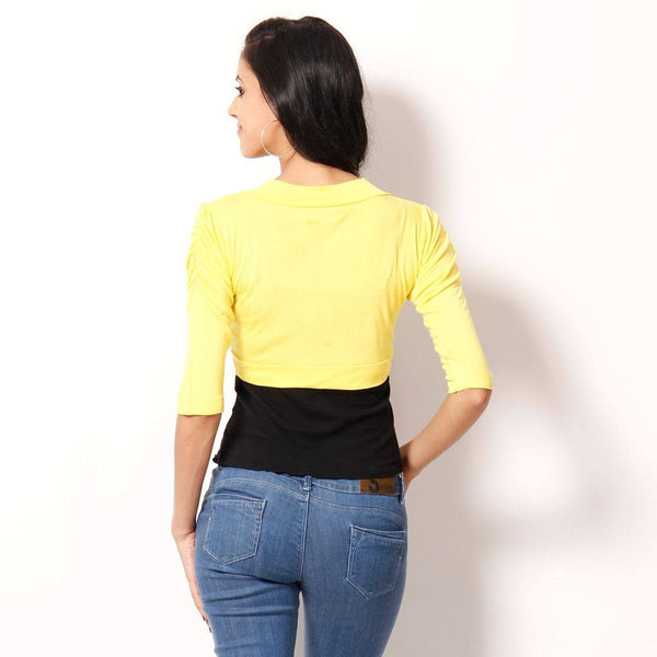 TeeMoods Stylish Yellow Short Shrug-Back