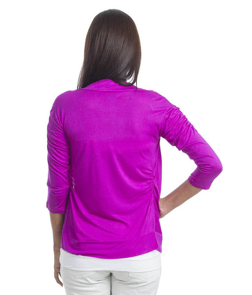 Women's Purple Shrug With three fourth Sleeves