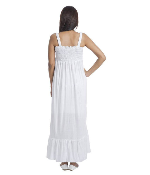 Teemoods White Long Dress