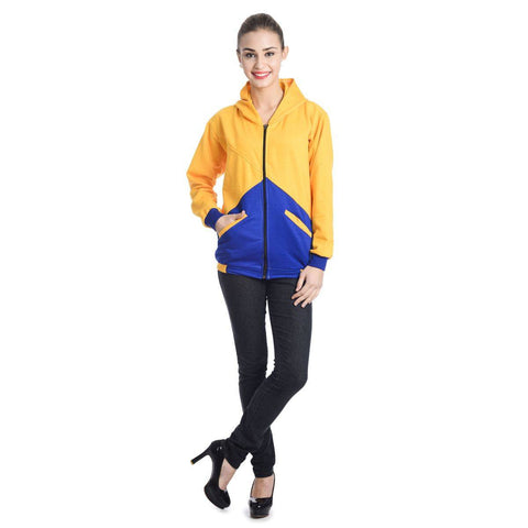 Womens Colorblock Yellow & Blue Sweatshirt