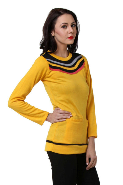 TeeMoods Womens Yellow Long Sweater Top-3