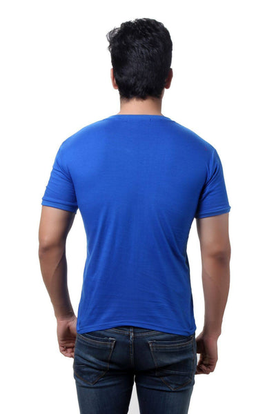  TeeMoods Solid Blue Men's V Neck T-Shirt
