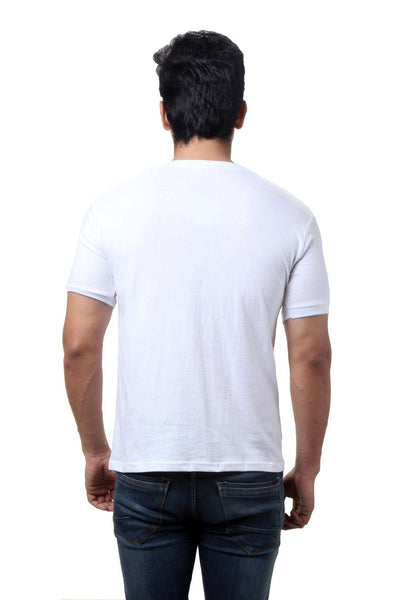 TeeMoods Solid White Men's V Neck T-Shirt