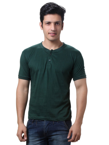 TeeMoods Solid Men's Dark Green T shirt