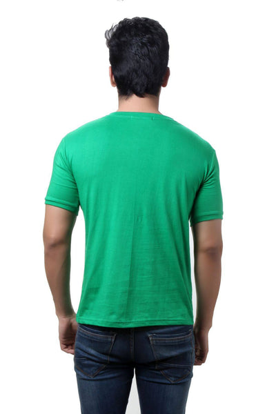 TeeMoods Solid Green Men's Henley T shirt
