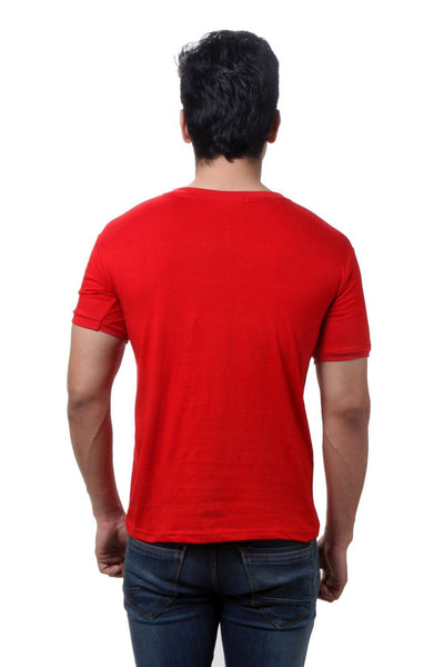 TeeMoods Solid Red Men's Henley T shirt