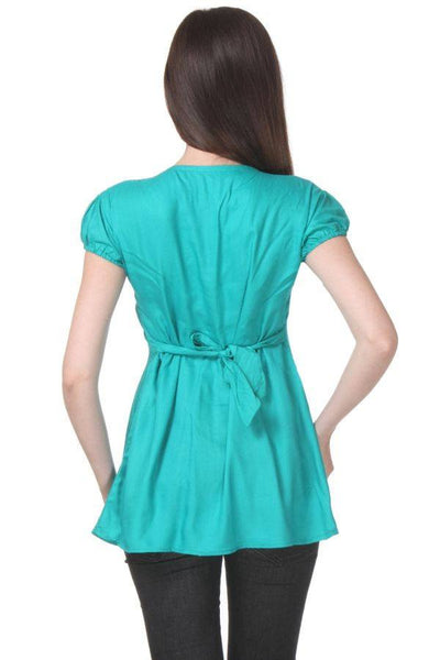 Womens Cotton Sea Green Tunic Top