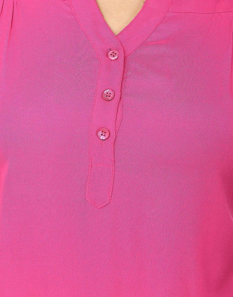 TeeMoods Cotton Dark Pink Women's Shirt-Pink
