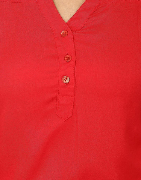 TeeMoods Cotton Red Women's Shirt-Red