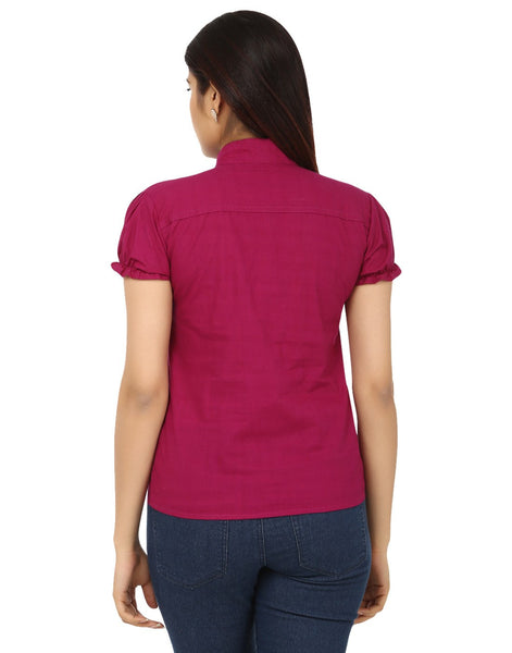 TeeMoods Violet Cotton Shirt-Back