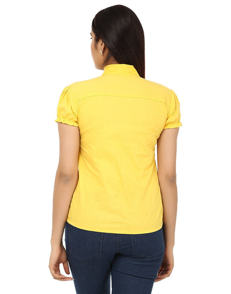 Yellow Cotton Shirt-Back