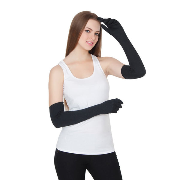 TeeMoods Full Hand Black Gloves for Women for Protection from Sun-3
