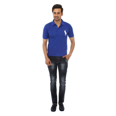 Blue Polo T shirt - Full Front View