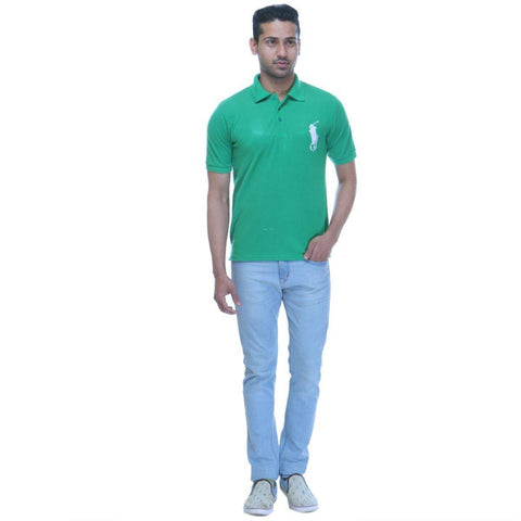 Green Polo T shirt - Full Front View