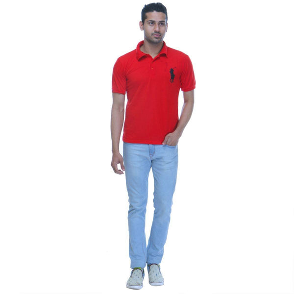 Red Polo T shirt - Full Front View