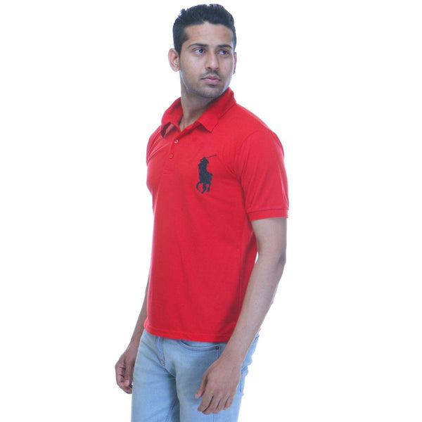 Red Polo T shirt - Side View