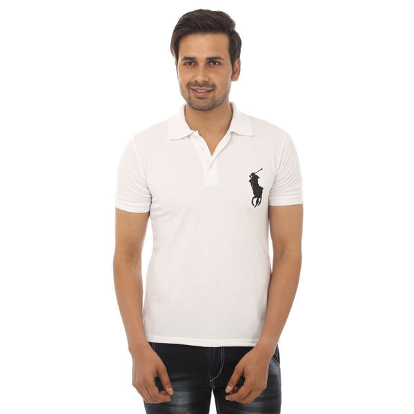White Polo T shirt - Front View
