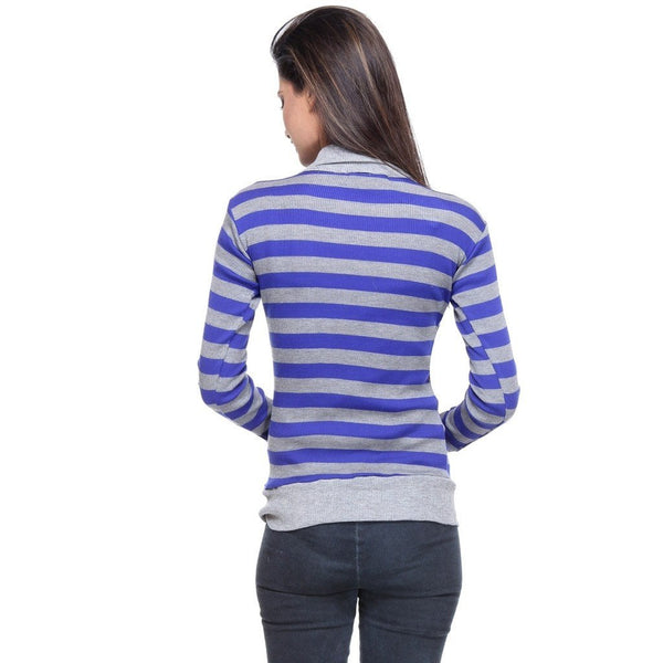 Full Sleeves Striped Blue Top-3