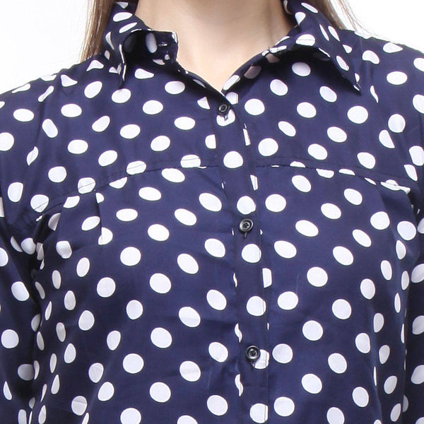 TeeMoods Crepe Polka Dot Shirt-Polka Dots