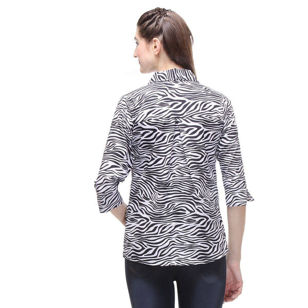 TeeMoods Crepe Zebra Print Shirt-3 