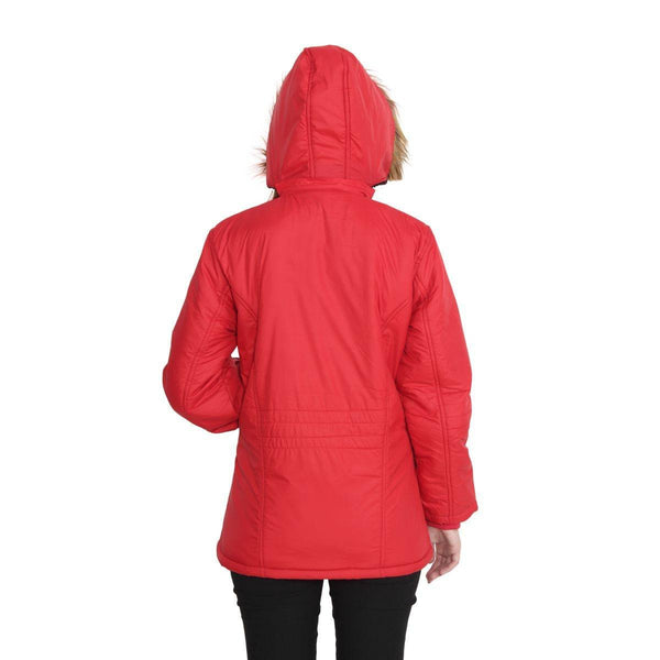 TeeMoods Full Sleeves Red Winter Jacket  for Women-4