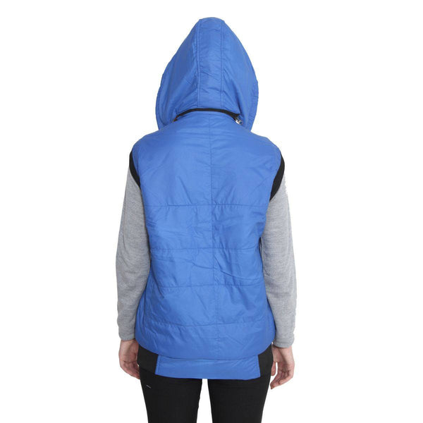 TeeMoods Sleeveless Blue Winter Jacket  for Women-4