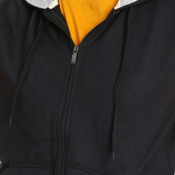 Front Zipper View of Teemoods Ladies Sleeveless Sweatshirt and Hoodies