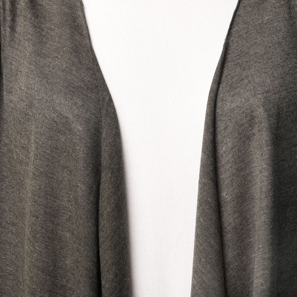 Teemoods Women's Cotton Grey Waterfall Shrug, Ladies Shrug with 3/4th sleeves-closeup