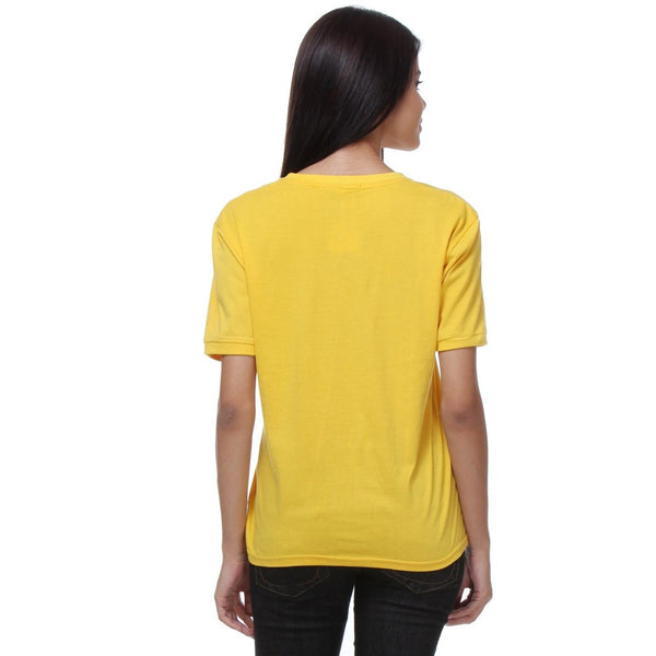 TeeMoods Basic Yellow Womens V Neck Tshirt