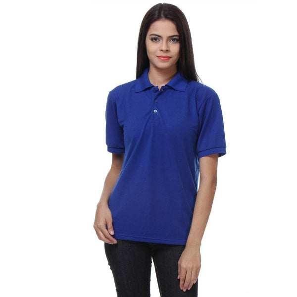 Royal Blue Womens Polo Shirt Front View