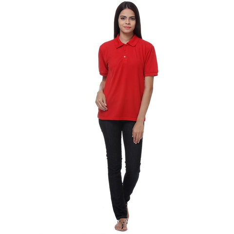 TeeMoods Red Womens Polo Shirt for Rs 349