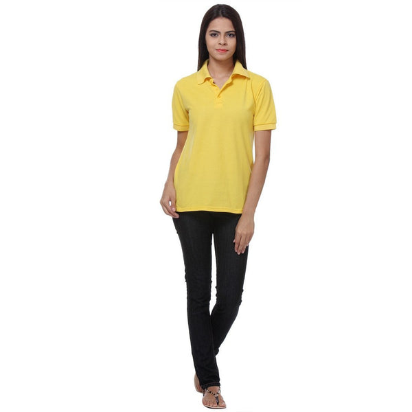 TeeMoods Yellow Womens Polo Shirt