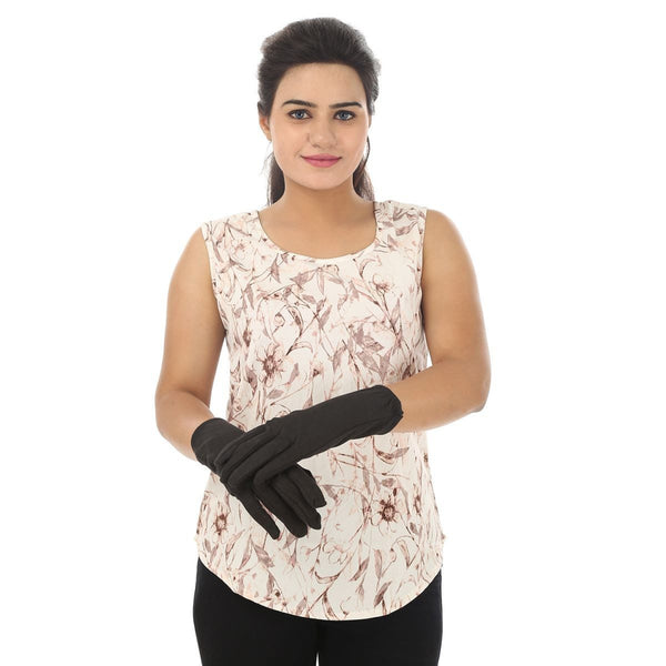 TeeMoods Protective Solid Black Women's Gloves