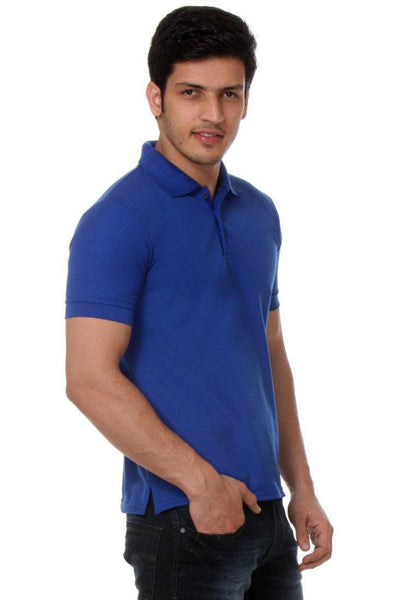 TeeMoods Solid Blue Mens POLO Tee